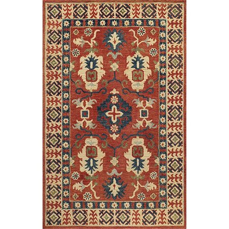 MOMENI 27241 Tangier Indian Hand Tufted Rug- Red - 8 x 11 ft. TANGITAN-3RED80B0